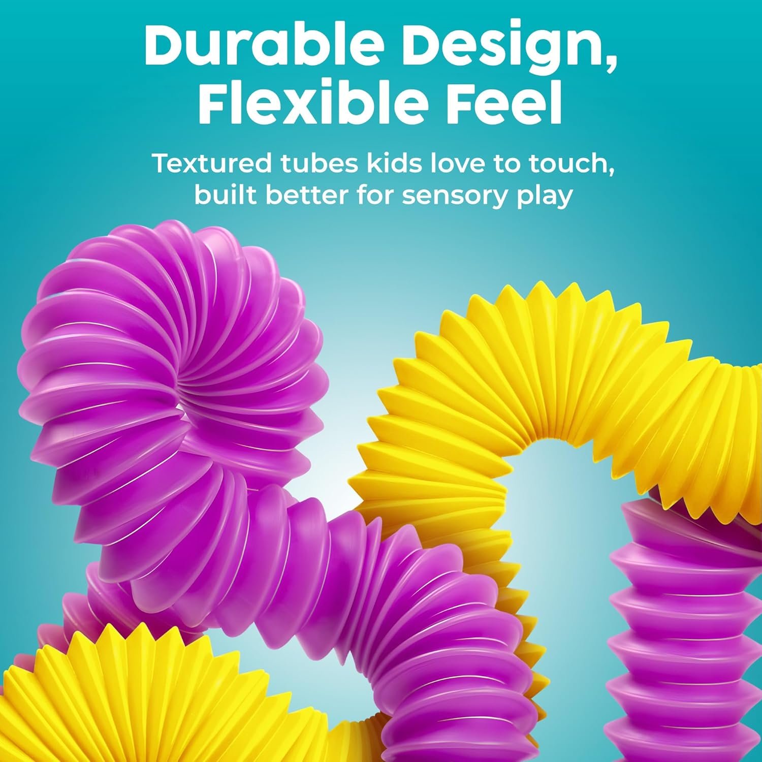 BUNMO Pop Tubes - Sensory Toys - Fidget Toys - Imaginative Play & Stimulating Creative Learning - Hours of Fun for Kids - Tons of Ways to Play - Non-Mouthable Toy 3+ - 4 Pack Large - Image 3