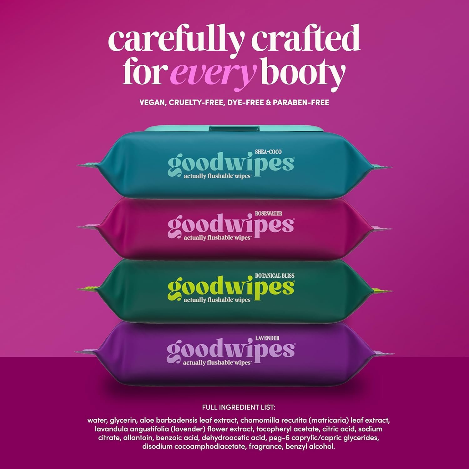 goodwipes Flushable Wipes for Adults - Rosewater Butt Wipes for Women & Men, Septic Safe, Toilet & Bathroom Essentials, Extra Large, 318 Count (6 Packs and 1 Travel Pack) - Image 6