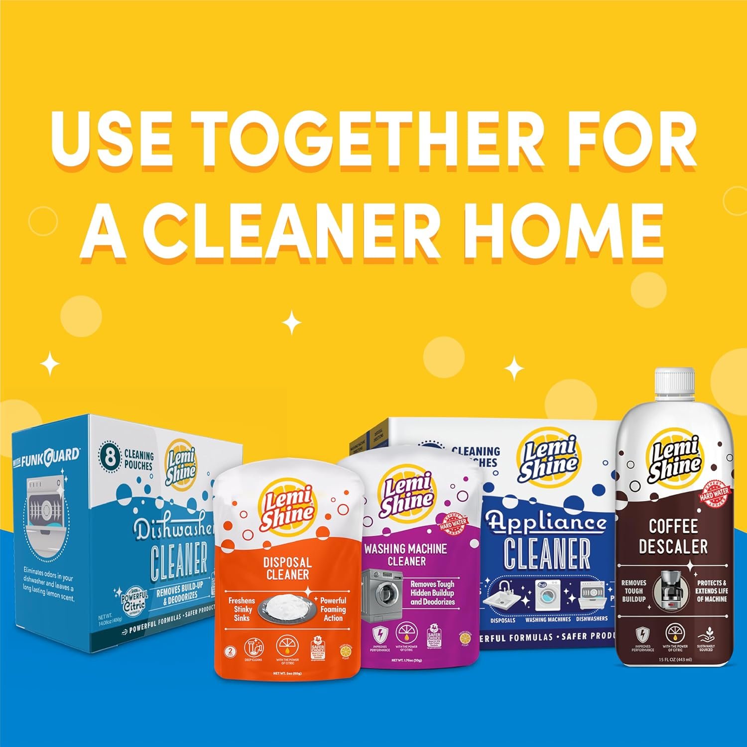 Lemi Shine Natural Dishwasher Cleaner - Hard Water Citric Acid Cleaning Powder - Lemon Scented Eco-Friendly Dishwasher Cleaner & Deodorizer - 14.08 oz (8 Pack) - Image 7