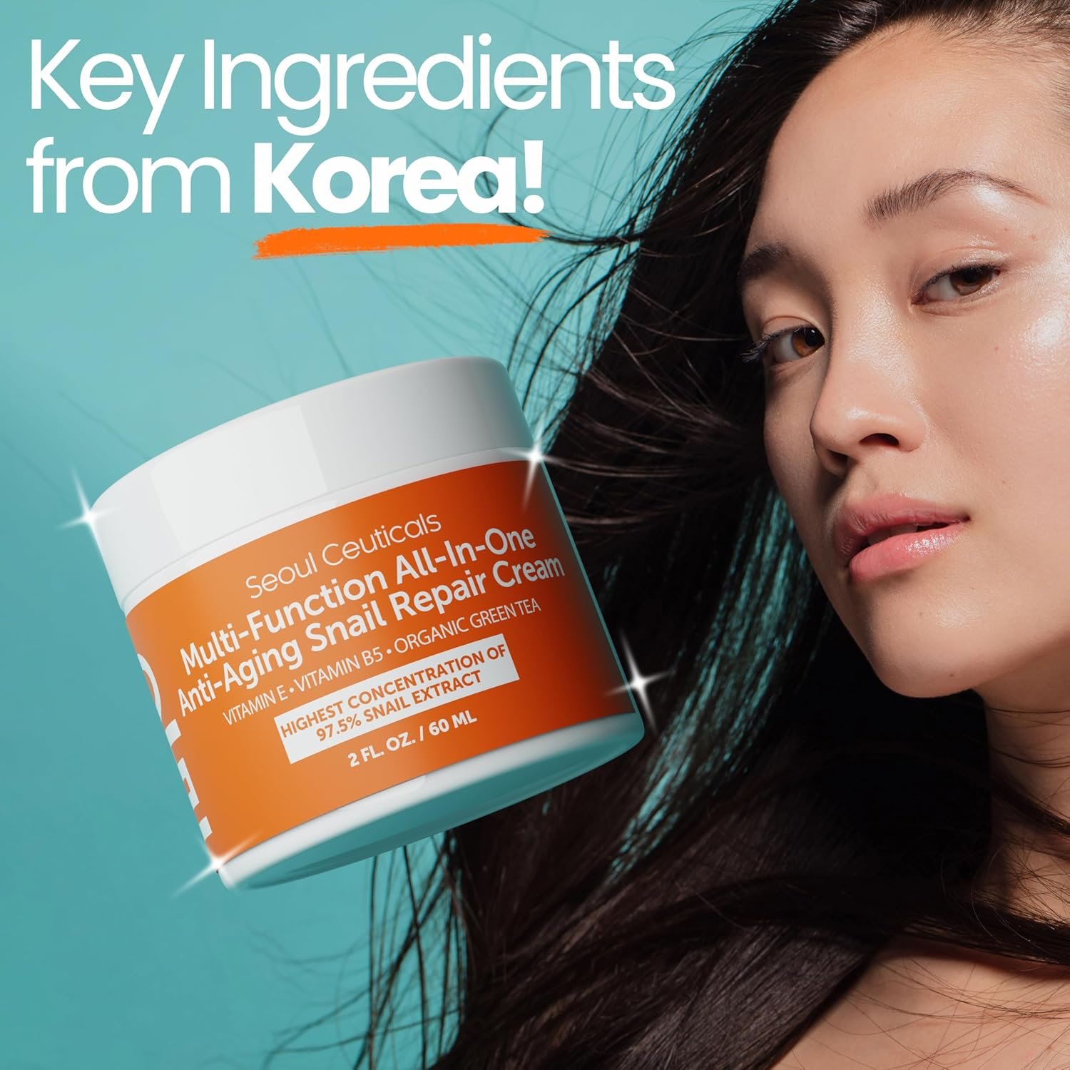 SeoulCeuticals Snail Mucin Moisturizer 97.5% - Korean Skin Care Snail Repair Cream - Day & Night Anti Aging K Beauty Skincare Cruelty Free 2oz - Image 8
