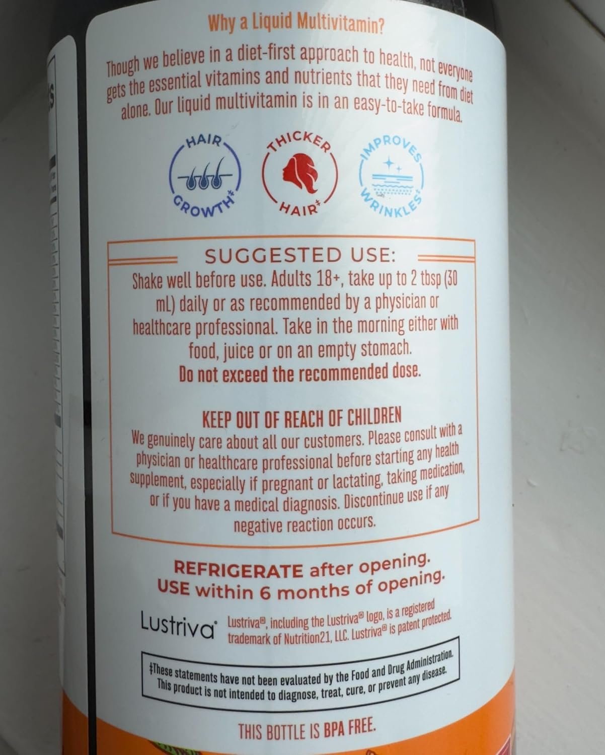 MARYRUTH'S Liquid Multivitamin + Hair Growth | Clinically Tested in Women for Thicker Hair & Facial Wrinkles | Biotin 10000mcg | Lustriva Hair Growth Supplements | Skin Care | Ages 18+ | 30 Fl Oz - Image 12