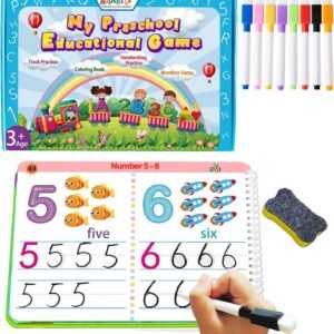 ALIANFLY Preschool Learning Activities Educational Workbook – Toddler Prek Montessori Handwriting Practice Activity Tracing Toys Busy Book for Kids, Autism Learning Materials and ABC Learning Book