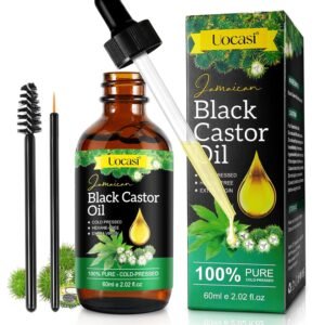 Jamaican Black Castor Oil – 100% Pure and Organic, Cold Pressed in Glass Bottles for Hair Growth, Eyebrow Nourishment, and Skin Hydration