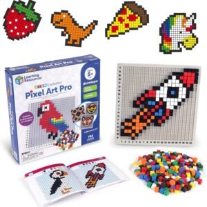 Learning Resources STEM Explorers Pixel Art Pro – Critical Thinking, Math Manipulatives, Problem Solving Skills, Pattern Blocks, Brain Games, Montessori, Fine Motor Skills, Gifts for Boys and Girls