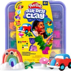 Play-Doh Air Dry Clay Case, Scented Variety Pack, 13 Air-Dry Clays, Fun Molds, Wiggly Eyes, and Sculpting Tool, Arts and Crafts Supplies, Modeling Clay, Fun Kids Activities, Pottery