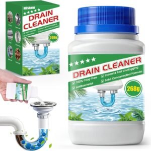 MOSAMNI Drain Clog Remover, 9.4OZ Solid Pipe Cleaner Particle(6 Uses), Fast Acting Drain Cleaner for Kitchen Sinks, Bathtubs & Showers