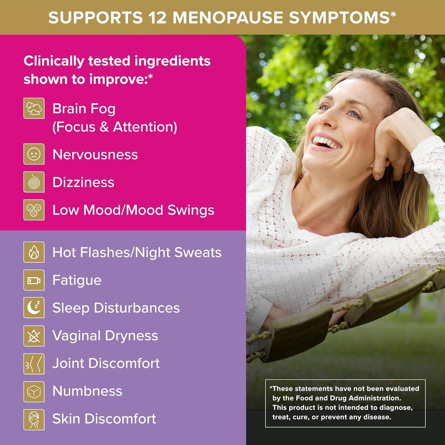 Qunol Menopause Relief Capsules, Peri to Post, Results in 4 Weeks, Hormone Free Support for Fatigue, Brain Fog, Hot Flashes, Night Sweats, Mood Swings & Sleep Disturbances, Plus Vitamin B6, 60 Count - Image 3
