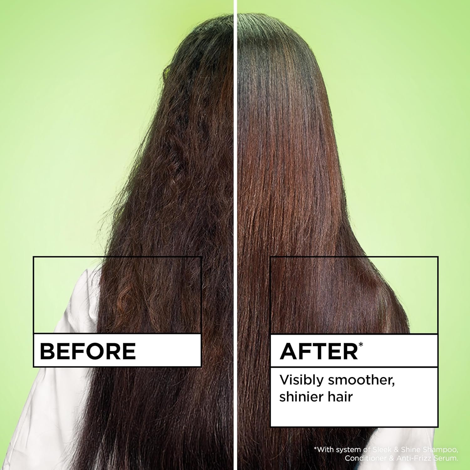 Garnier Fructis Sleek & Shine Anti-Frizz Hair Serum for Frizzy, Dry Hair, Leave-In Argan Oil Infused Formula with Up to 72HRs of Frizz Control, Smooths Flyaways & Boosts Hair Shine, 5.1 Fl Oz - Image 3