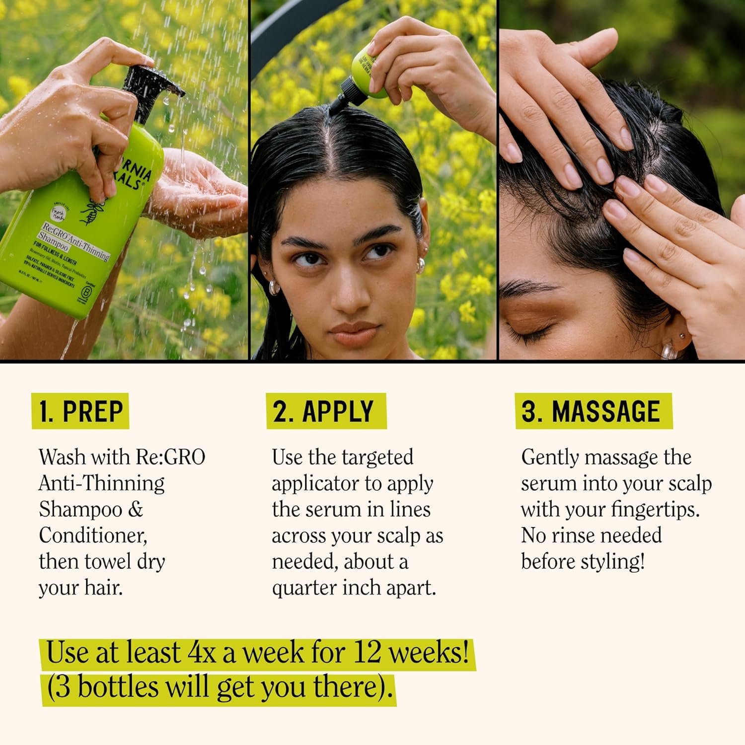 California Naturals Women's Re:GRO Anti-Thinning Scalp Serum, 5% Capixyl with Biotin, Caffeine & Castor and Rosemary Oil, Non-Sticky Cooling Formula, Vegan & Cruelty Free, 3oz - Image 6