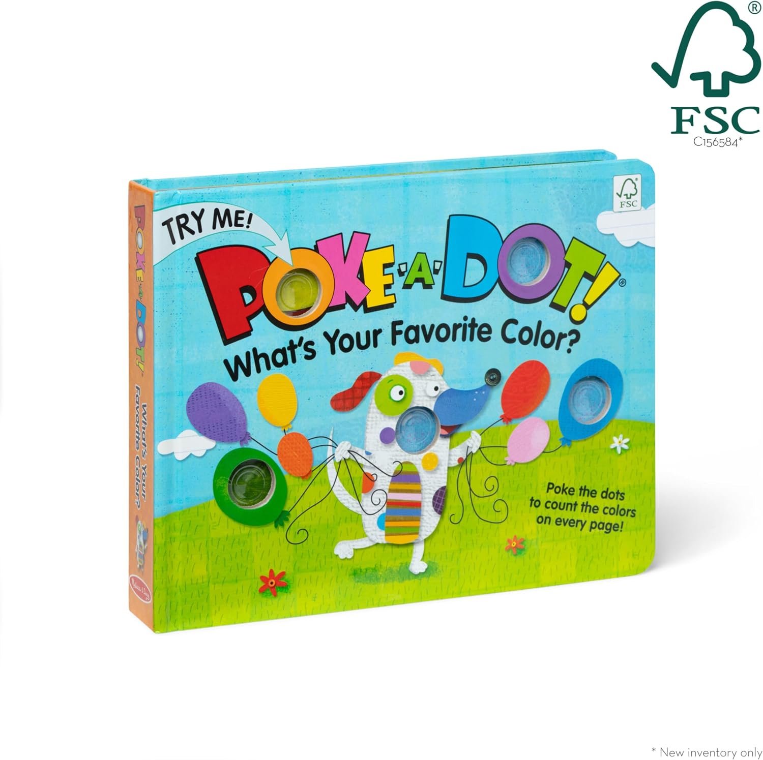 Melissa & Doug Poke-a-Dot! What’s Your Favorite Color? Interactive Children's Board Book with Buttons to Pop, Educational Sensory Toy for Toddlers & Preschoolers Ages 3+ - FSC Certified - Image 4