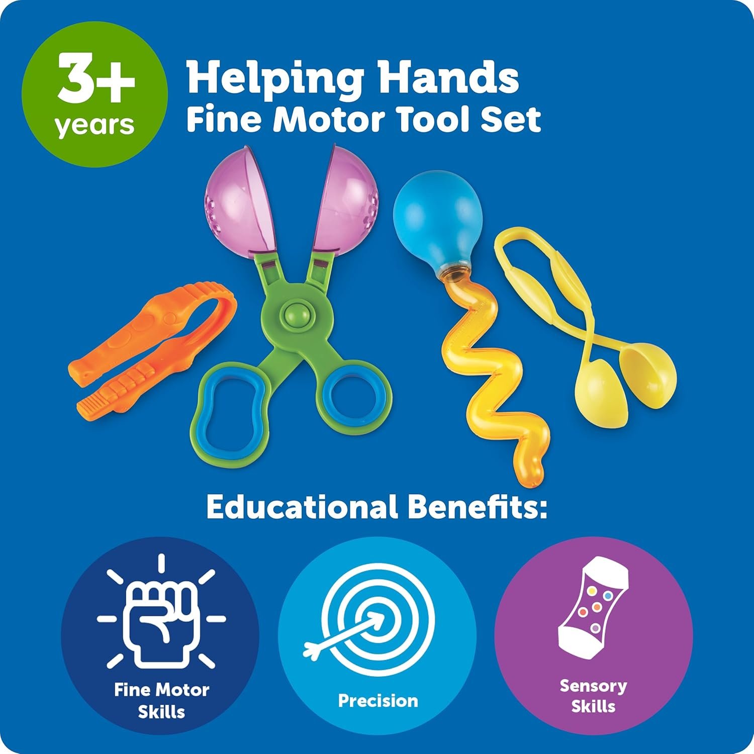 Learning Resources Helping Hands Fine Motor Tool Set Toy - Sensory Bin Sand Toys, Montessori, Plastic Tweezers, Therapy Games For Toddler, Homeschool Preschool Supplies - Image 6
