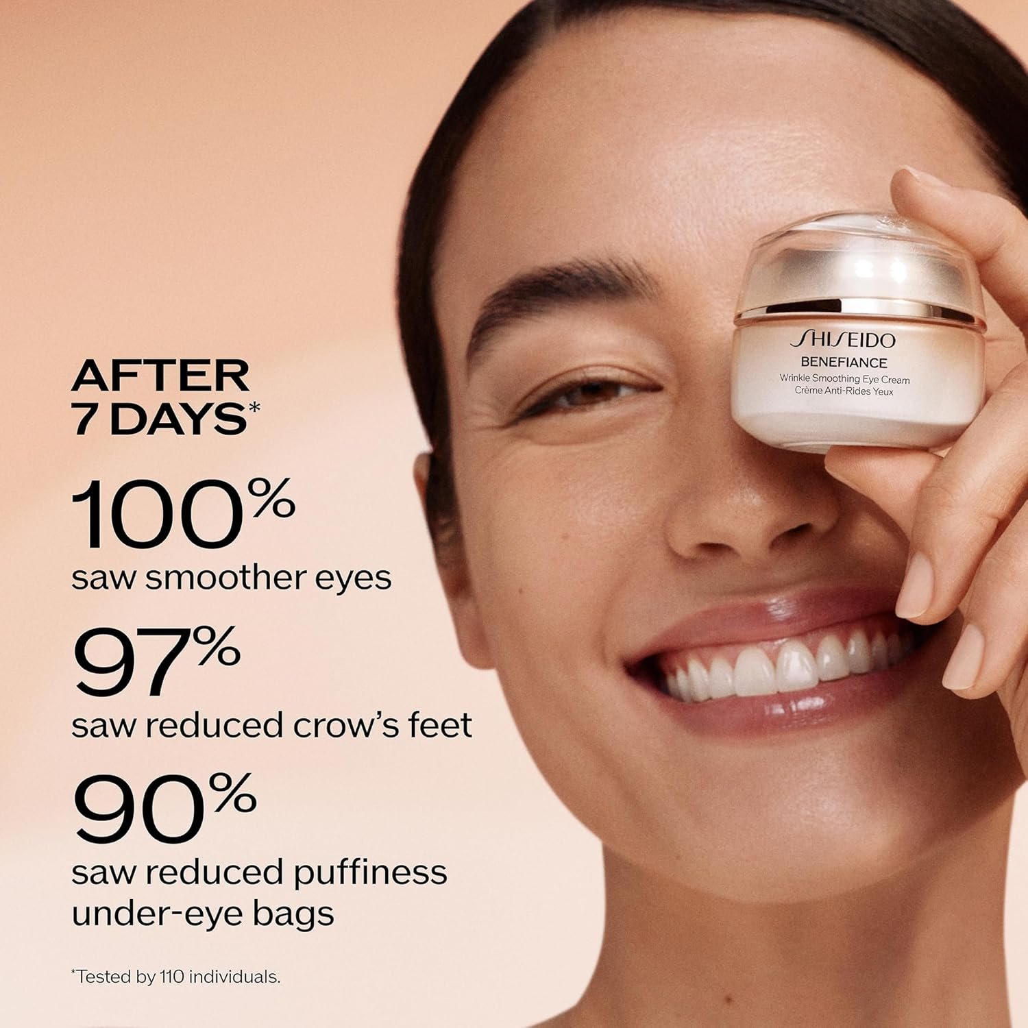 Shiseido Benefiance Wrinkle Smoothing Eye Cream - 15 mL - Visibly Improves Five Types of Eye Wrinkles, Dark Circles & Puffiness - 48-HR Hydration - All Skin Types - Non-Comedogenic - Image 6
