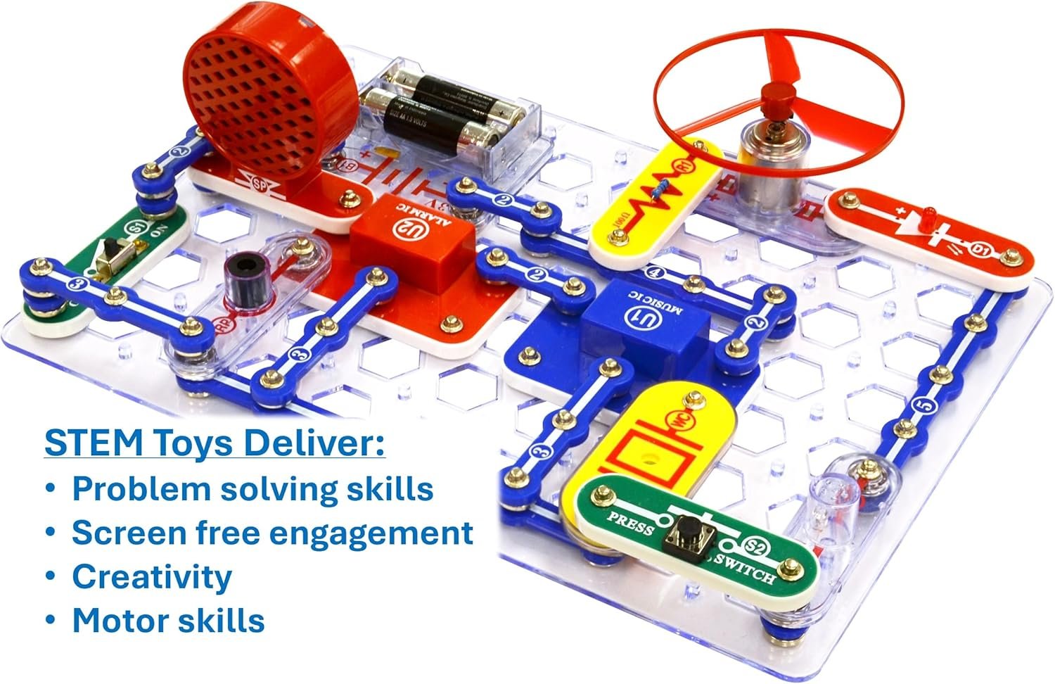 Snap Circuits Jr. SC-100 Electronics Exploration Kit, Over 100 Projects, Full Color Project Manual, 28 Parts, STEM Educational Toy for Kids 8 + - Image 4