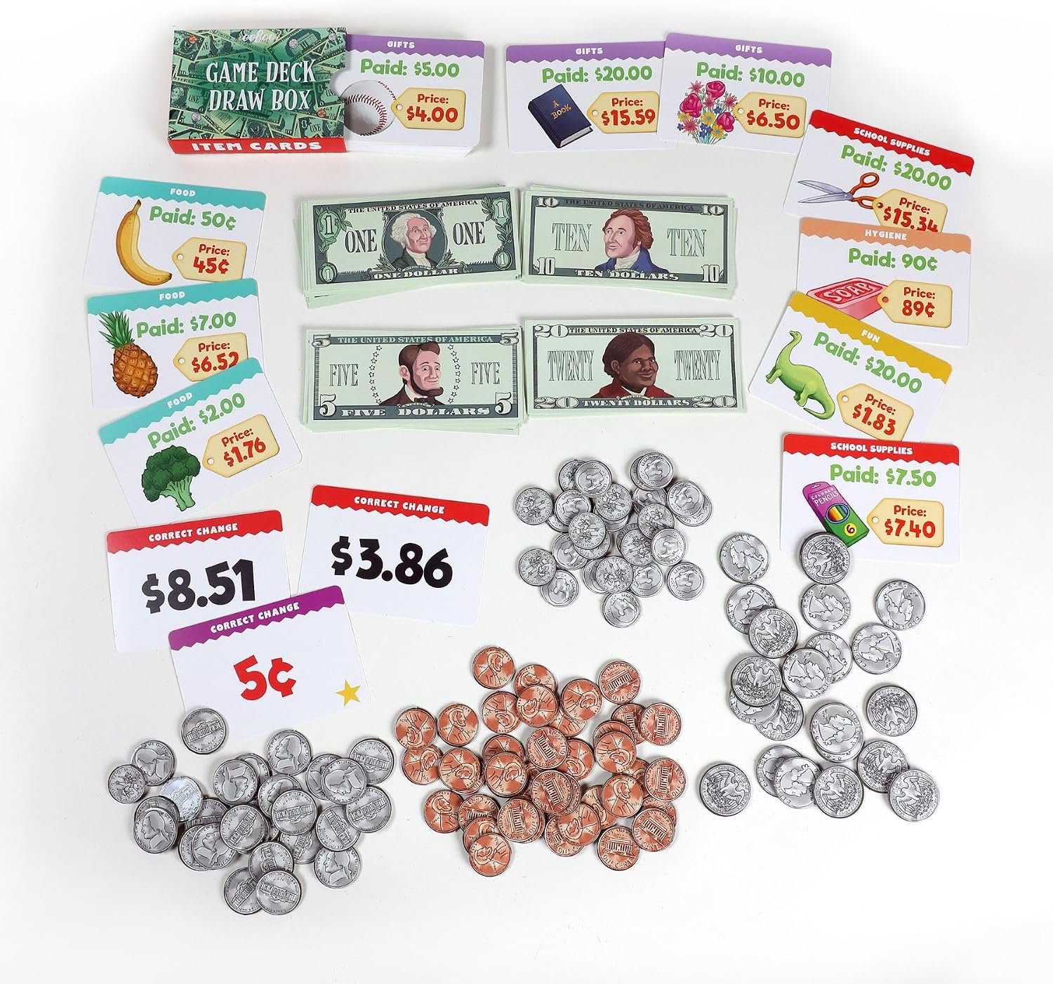 eeBoo: Making Change Game, 50 Item Cards with Play Money, Develop Math and Practical Money Skills, Perfect for Ages 5 and up - Image 4