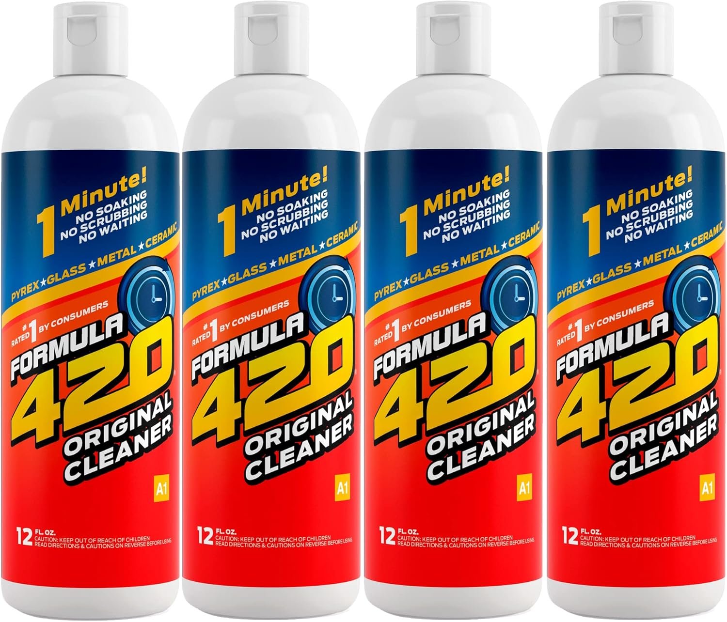 Formula 420 Glass Metal Ceramic Pipe Cleaner, 12 Fl Oz (Pack of 4)