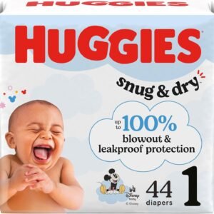 Huggies Size 1 Diapers, Snug & Dry Newborn Diapers, Size 1 (8-14 lbs), 44 Count, Packaging May Vary