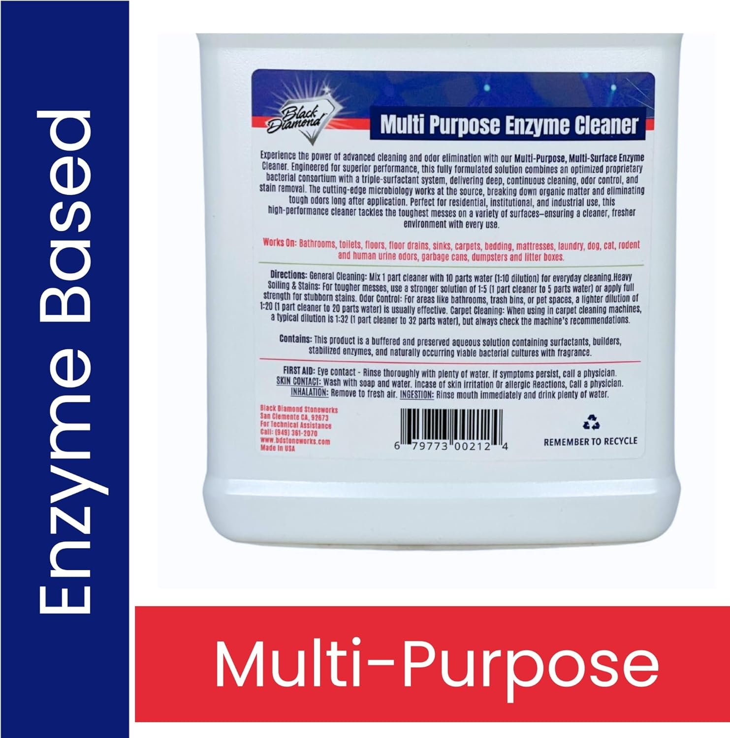 Commercial Multi-Purpose Enzyme Cleaner & Odor Eliminator | Pet & Human Urine, Stains & Odors | Carpet, Laundry, Bathroom, Drain & Trash Deodorizer | Dog, Cat, Organic Waste Remover (1 Gallon) - Image 8
