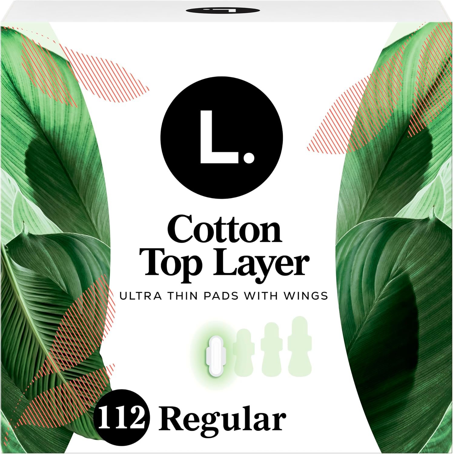 L. Ultra Thin Pads for Women, Regular Absorbency, Organic Cotton Top Layer, Unscented Pads with Wings, 112 Count (4 Packs of 28) - Image 13