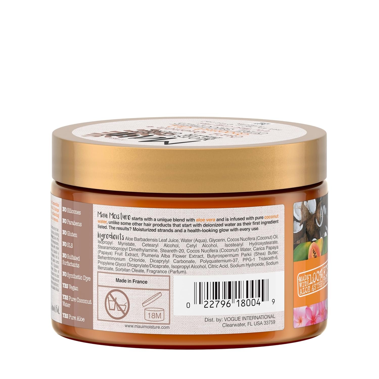 Maui Moisture Curl Quench + Coconut Oil Hydrating Curl Cream Smoothie, Curly Hair Styling Cream with Coconut Oil & Papaya Butter Helps Tame Frizz & Enhance Softness, Silicone Free, 12 oz - Image 8