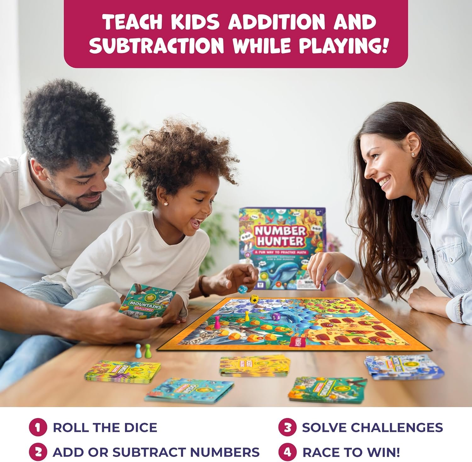 Clever Fox Play Number Hunter Math Board Game – Addition & Subtraction Math Game for Kids 5-7 Year Old – Fun Educational STEM Toy for 5+ Year Old, Kindergarten, 1st-3rd Grade, Homeschool & Family - Image 4