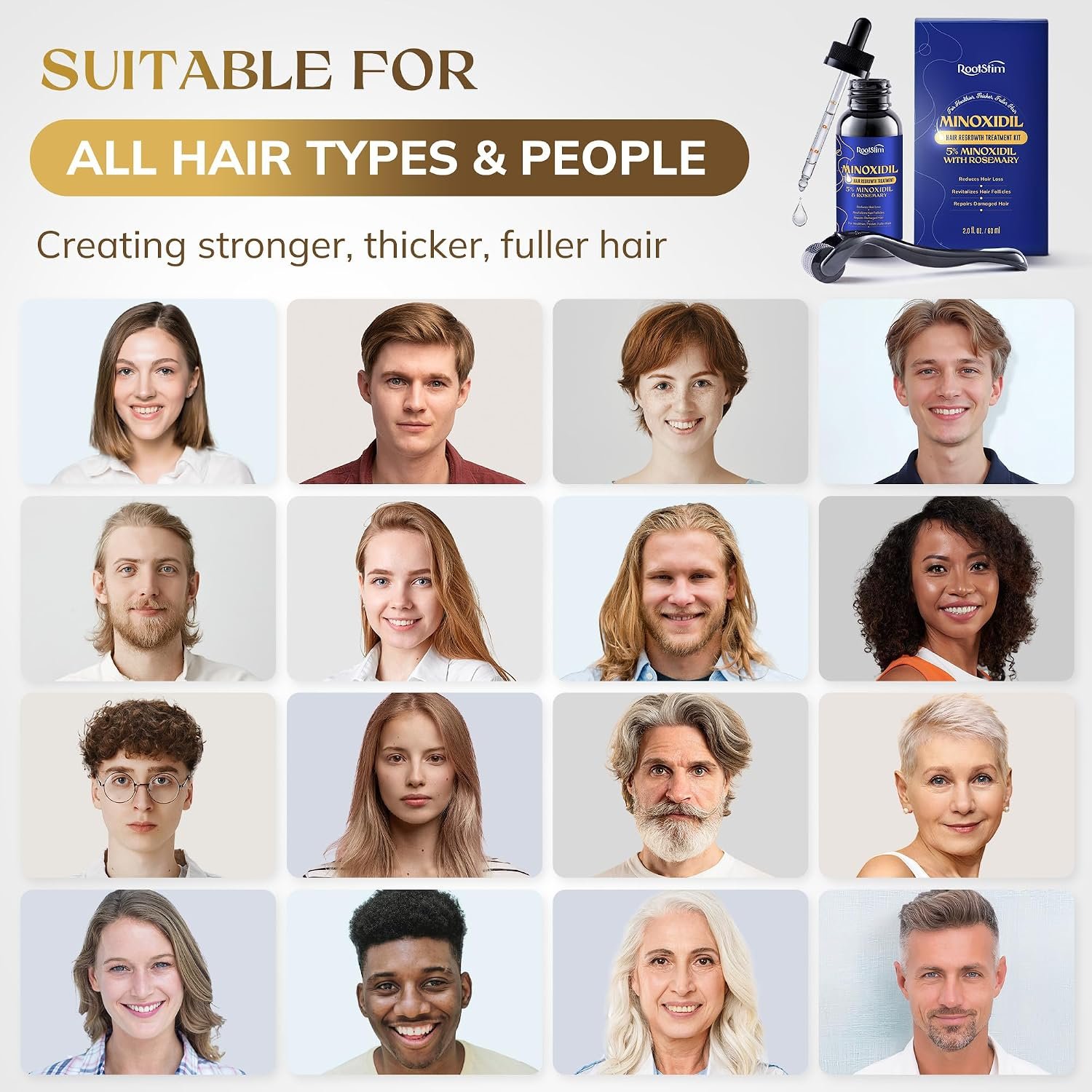 5% Minoxidil Hair Growth Serum for Men Women, with Rosemary &Biotin, Hair Loss Treatment Extract Support Thicker Fuller Healthier Hair Texture - 2 Fl Oz - Image 9