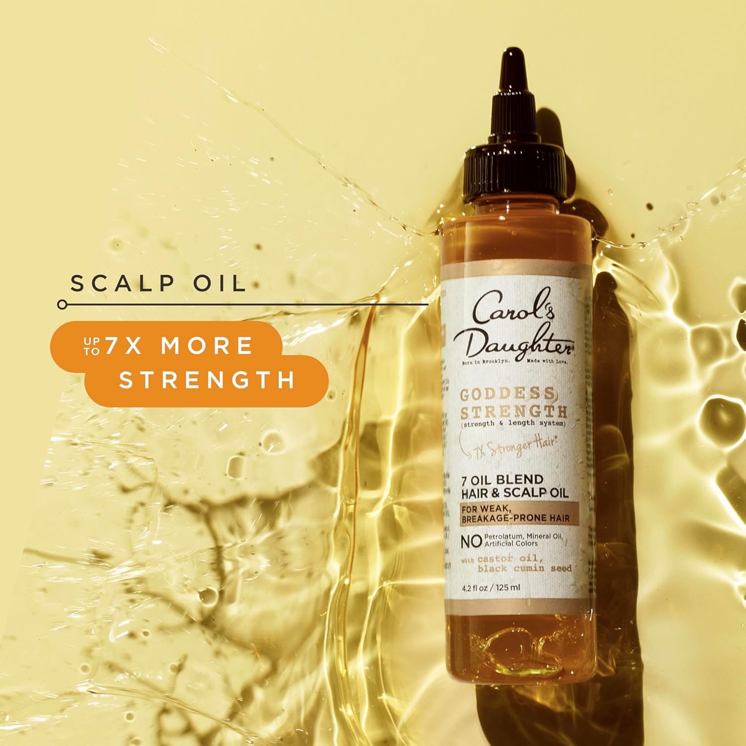 Carol's Daughter Goddess Strength 7 Oil Blend Scalp and Hair Oil for Waves, Coils and Curls, Hair Treatment with Castor Oil, 4.2 Fl Oz - Image 4