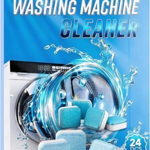 24 pack Washing Machine Cleaner Descaler, Deep Cleaning Tablets for Front Loader, Top Load & HE Washer, Septic Safe Odor & Water Buildup Removal, Clean Drum & Laundry Tub Seal