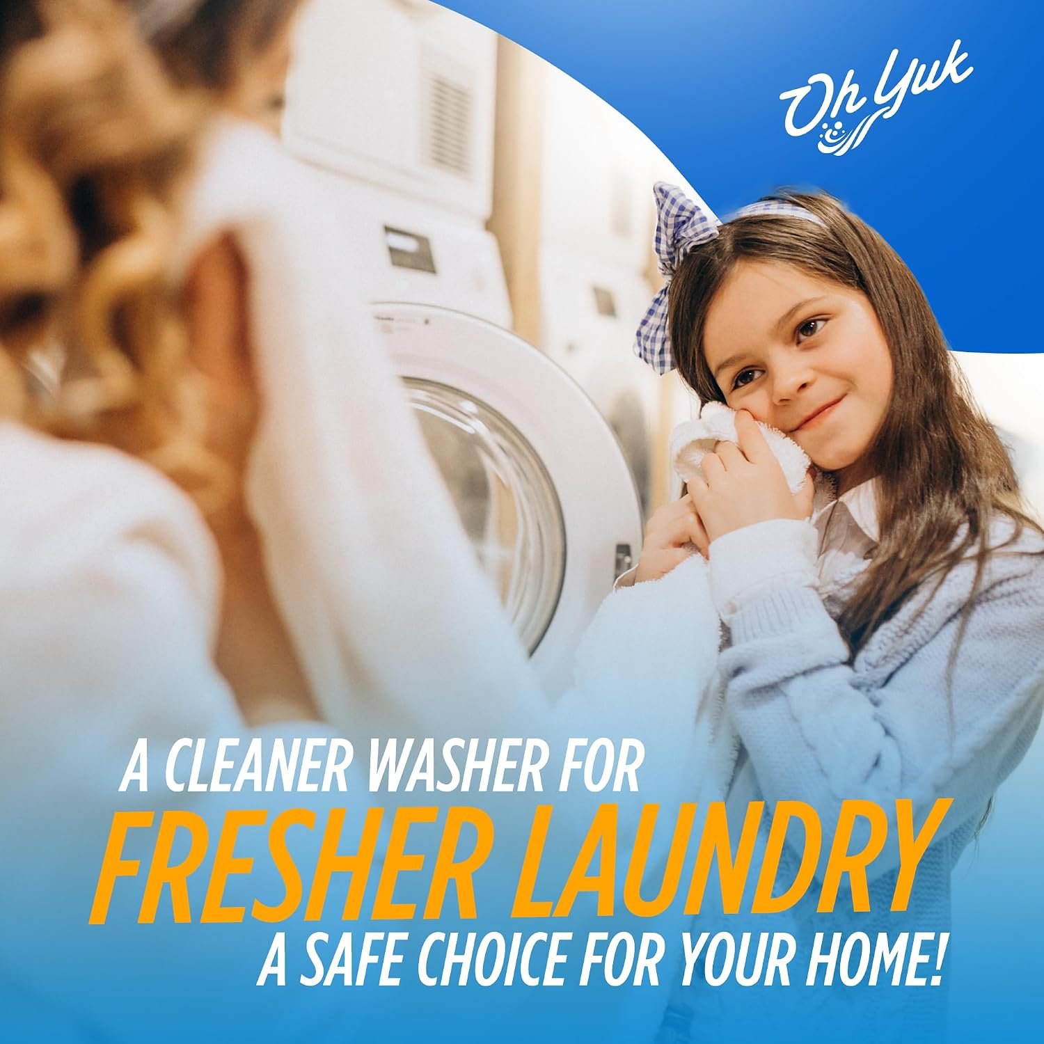 Oh Yuk Washing Machine Cleaner For All Washers (Top Load, Front Load, HE and Non-HE), Natural Citrus Fragrance, Four Cleanings Per Bottle, Septic Safe, 16 Fl Oz - Image 7