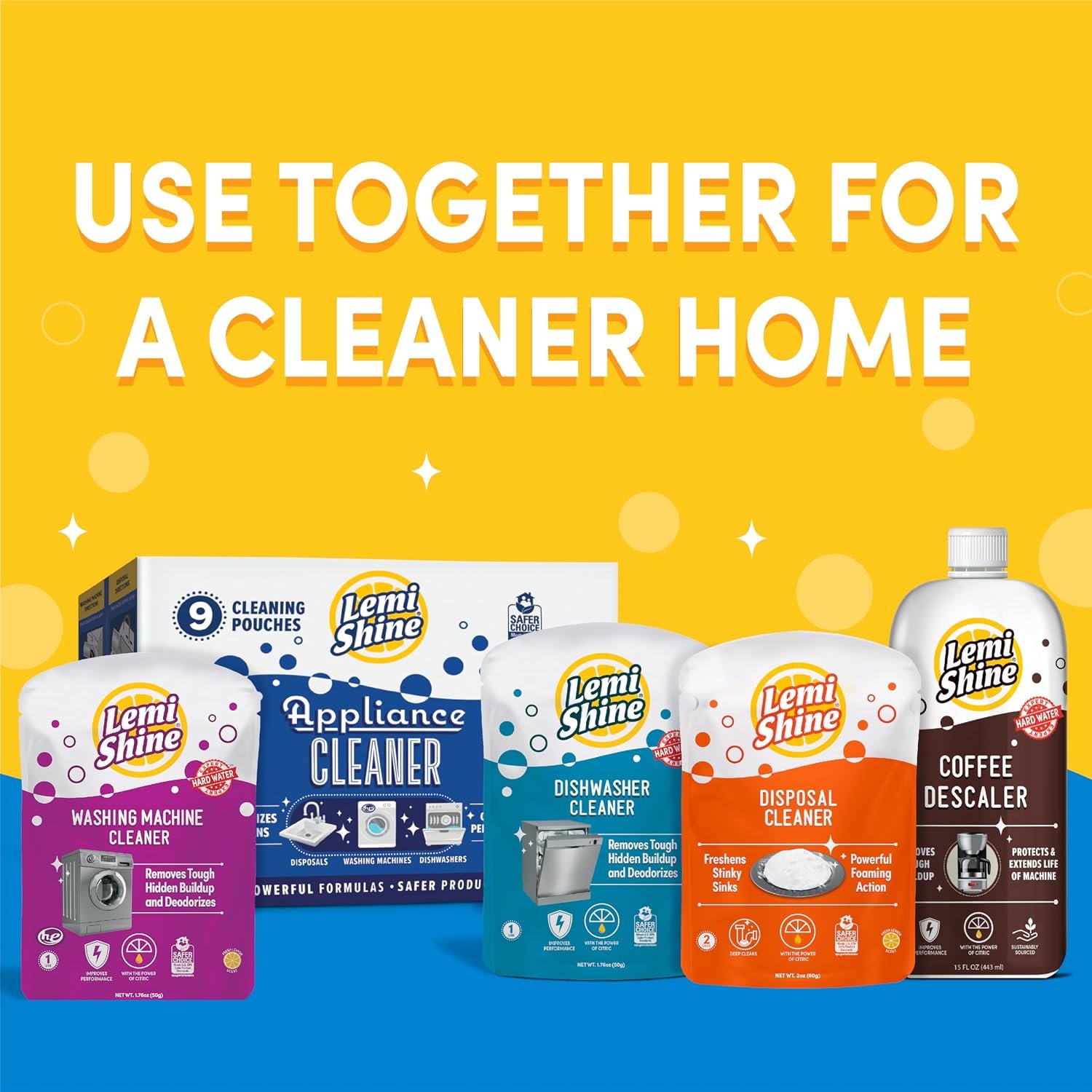 Lemi Shine Natural Dishwasher Cleaner - Hard Water Citric Acid Cleaning Powder - Lemon Scented Eco-Friendly Dishwasher Cleaner & Deodorizer - 1.76 oz - Image 7