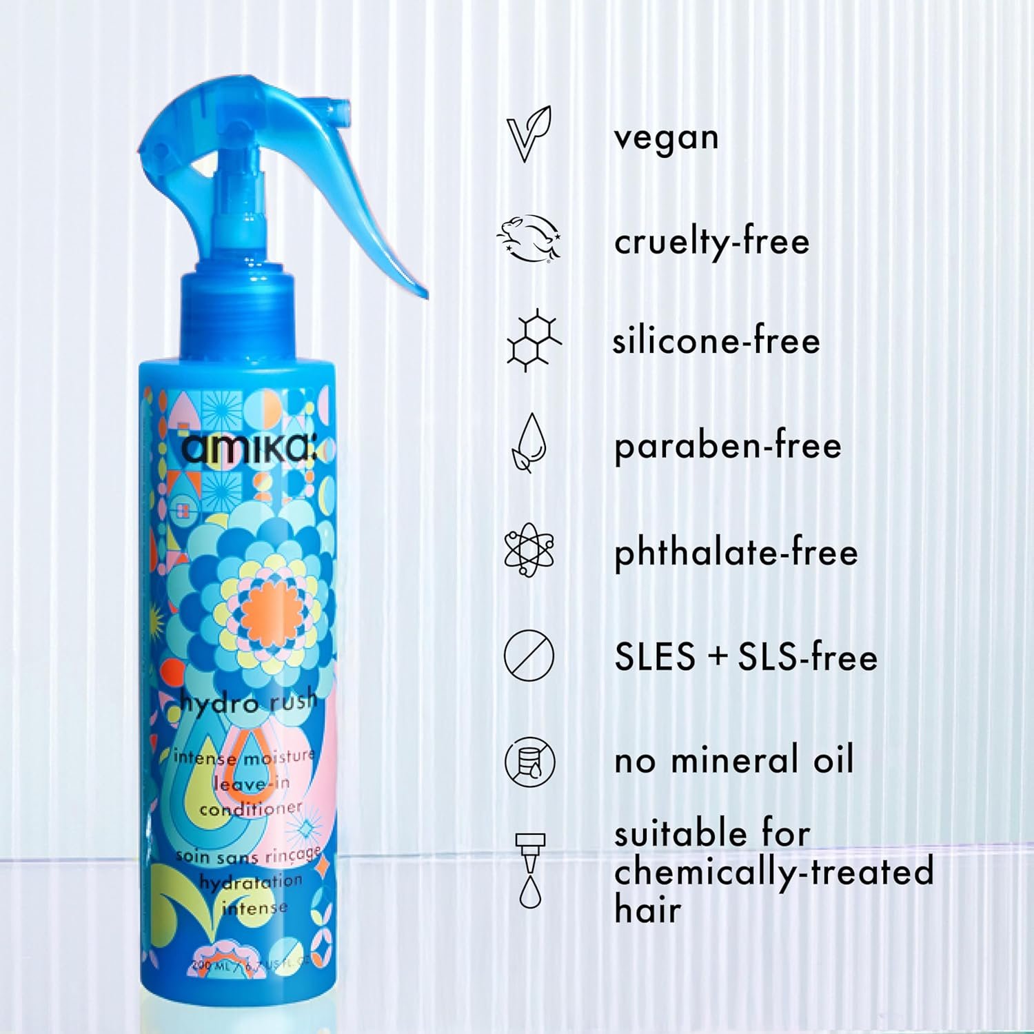 amika Hydro Rush Intense Moisture Leave-In Conditioner with Hyaluronic Acid - Image 9
