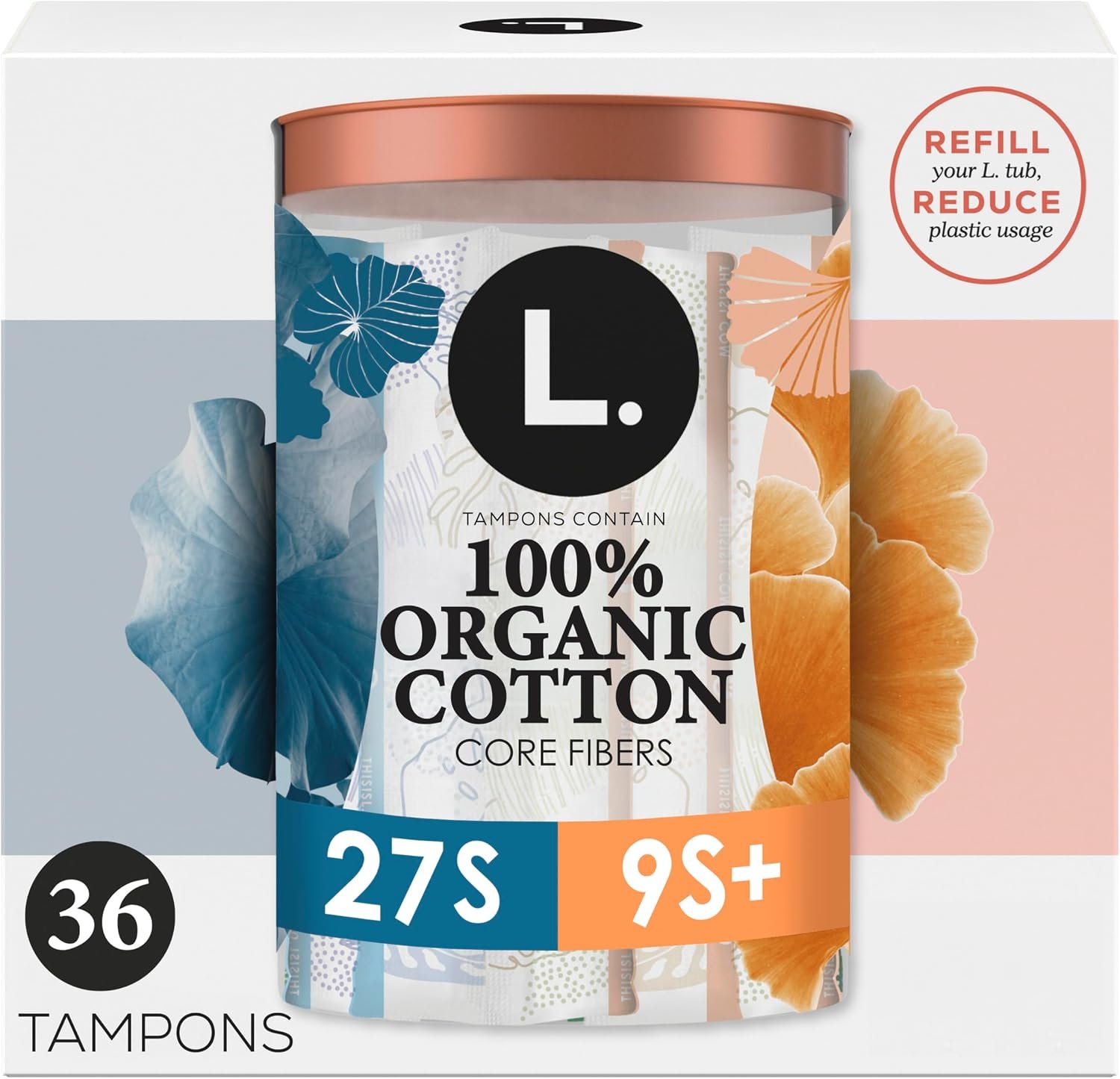L. Tampons, Made with Organic Cotton, Super/Super Plus Absorbency, Multipack, Made Without Synthetic Pesticides, Rayon or Fragrances, Applicator Made Without BPA, Leak-Stopping Design, 36 Count - Image 16
