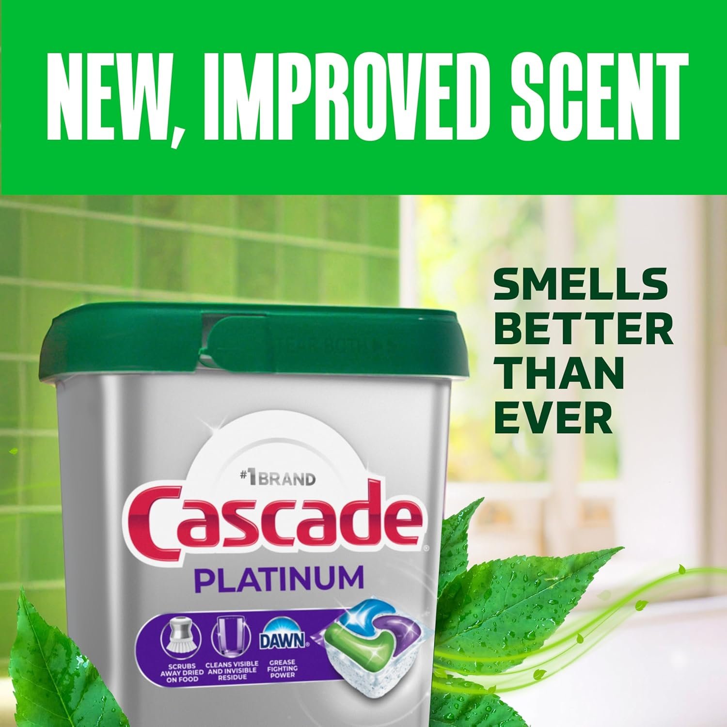 Cascade Platinum Dishwasher Pods, Dishwasher Detergent, Dish Detergent Soap, Fresh, 71 count - Image 7