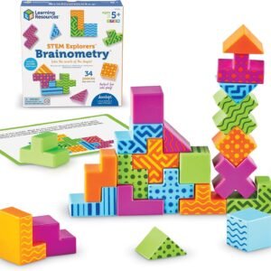 Learning Resources STEM Explorers Brainometry – 3D Puzzle Games for Kids, Kids Travel Games, Brain Teaser Puzzles, Pattern Memory Game, Brain Game Toys, Classroom Toys, 5 Year Old Boy and Girl Gifts