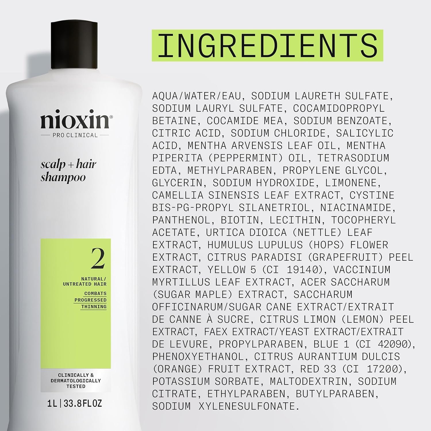 Nioxin System 2 Scalp + Hair Thickening Shampoo for Natural Hair with Progressed Thinning | Cleanse & Boost Hair Density with Niacinamide & Biotin - Image 8