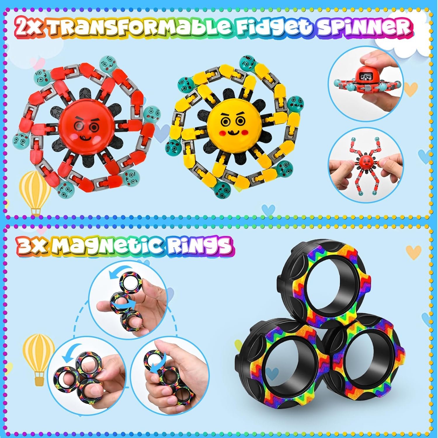 15Pack Fidget Toys Bulk for Adult Kids Age 5-7, 8-12, Sensory Autism Travel Must Have ADHD Autistic Figette Classroom Treasure Prize Box School Must Have Stress Anxiety Easter Basket Stuffers Gifts - Image 2
