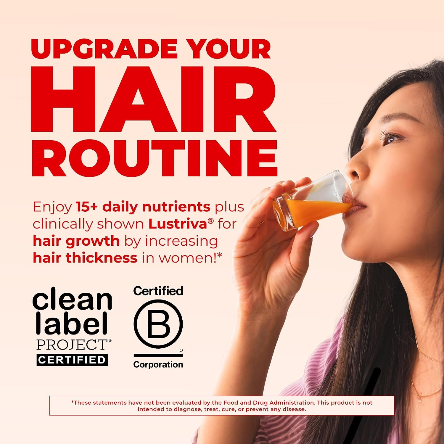 MARYRUTH'S Liquid Multivitamin + Hair Growth | Clinically Tested in Women for Thicker Hair & Facial Wrinkles | Biotin 10000mcg | Lustriva Hair Growth Supplements | Skin Care | Ages 18+ | 30 Fl Oz - Image 2