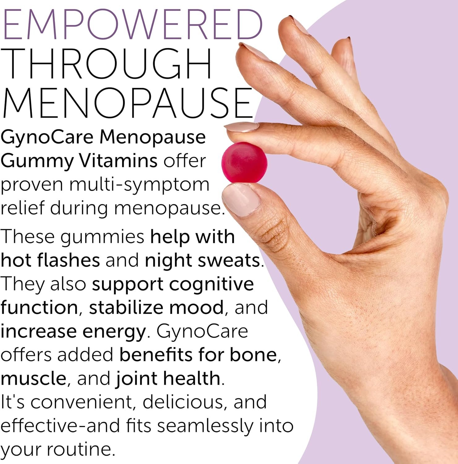 Menopause Supplements for Women | Menopause Gummy Vitamins | Relief for Hot Flashes, Night Sweats & Mood Swings | Helps Sleep Disruptions & Brain Function | 60 Vegan Gummies - Image 3
