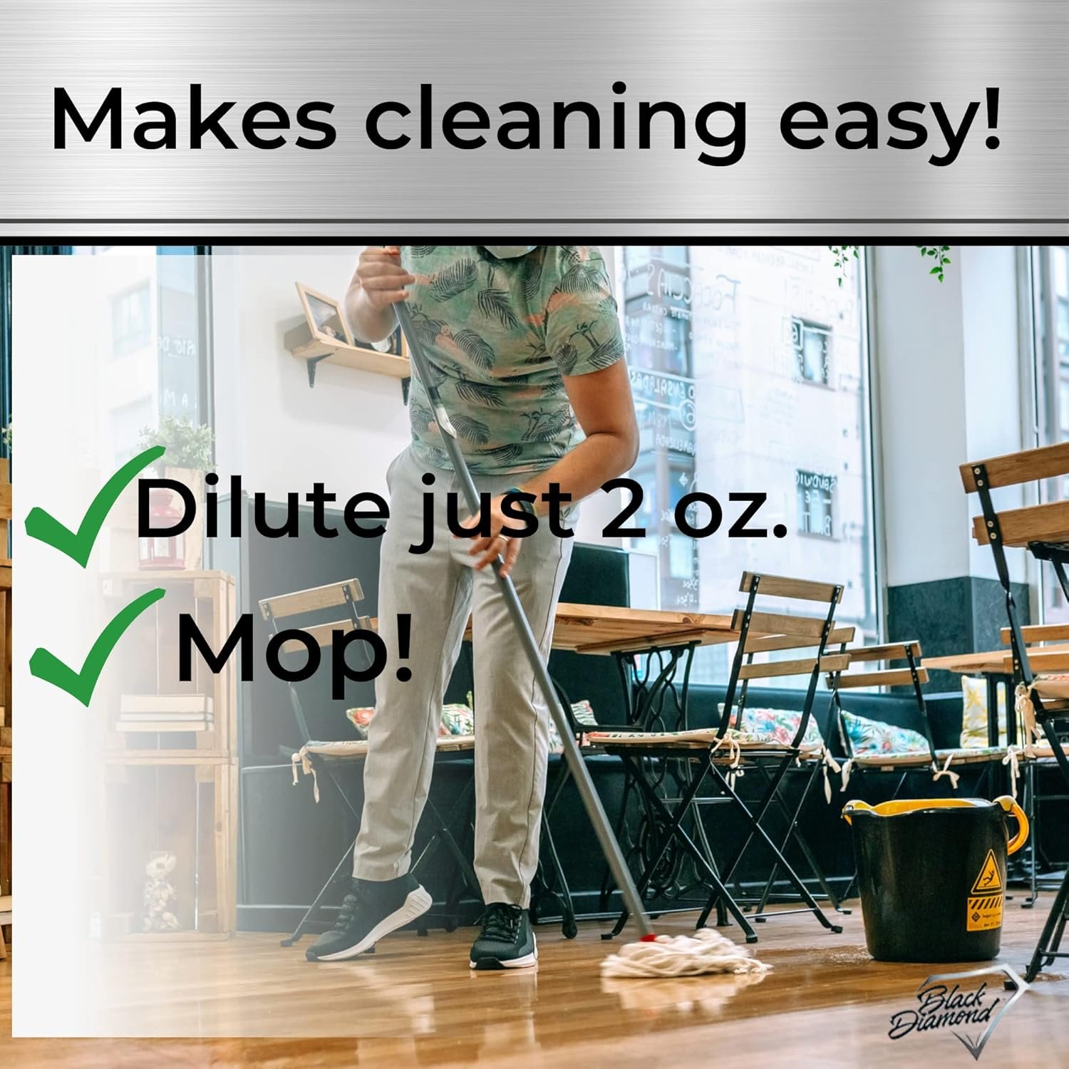 Restaurant Bio-Deodorizing Floor Cleaner - Heavy Duty Commercial Concentrated Enzyme Degreaser and Odor Eliminator for Mopping Tile, Laminate, Hardwood & More - Image 4