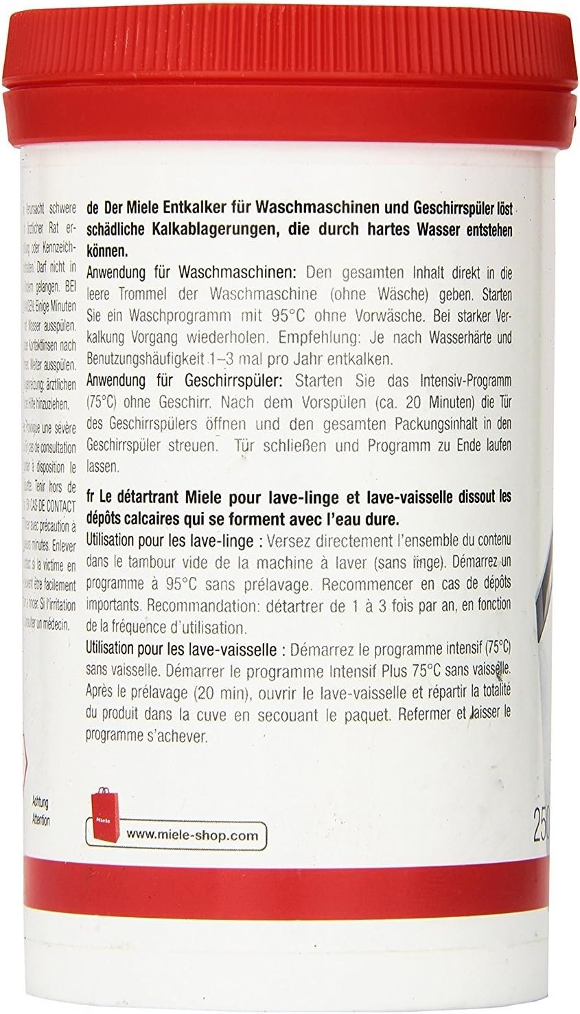 Miele Care Descaler Powder to clean and sanitize Washers, 09043380 - Image 3