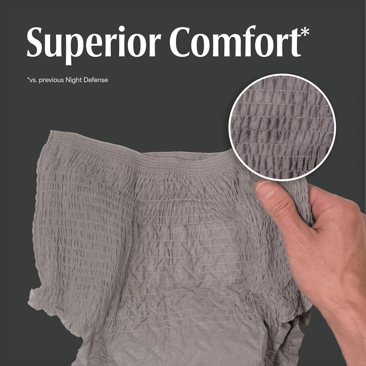 Depend Night Defense Adult Diapers, Incontinence Underwear for Men, Disposable, Overnight, Large, Grey, 56 Count (4 Packs of 14), Packaging May Vary - Image 6