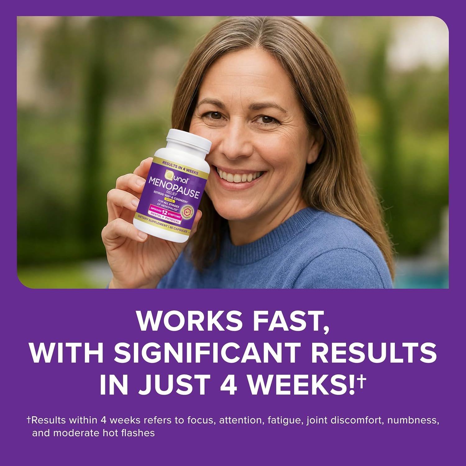 Qunol Menopause Relief Capsules, Peri to Post, Results in 4 Weeks, Hormone Free Support for Fatigue, Brain Fog, Hot Flashes, Night Sweats, Mood Swings & Sleep Disturbances, Plus Vitamin B6, 60 Count - Image 10