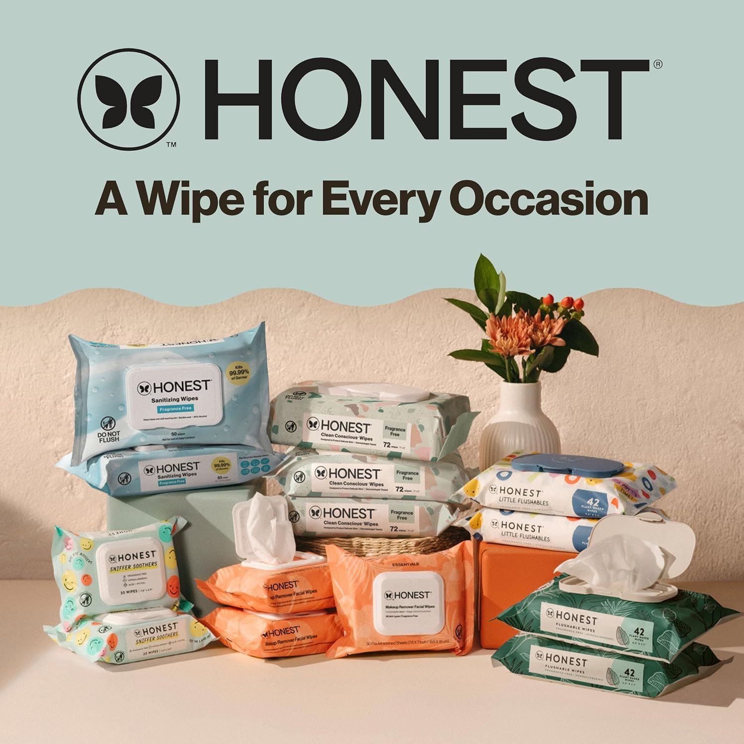 The Honest Company Hypoallergenic Multi-Use Baby Wipes for Sensitive Skin, Geo Mood, 60 Count - Image 9