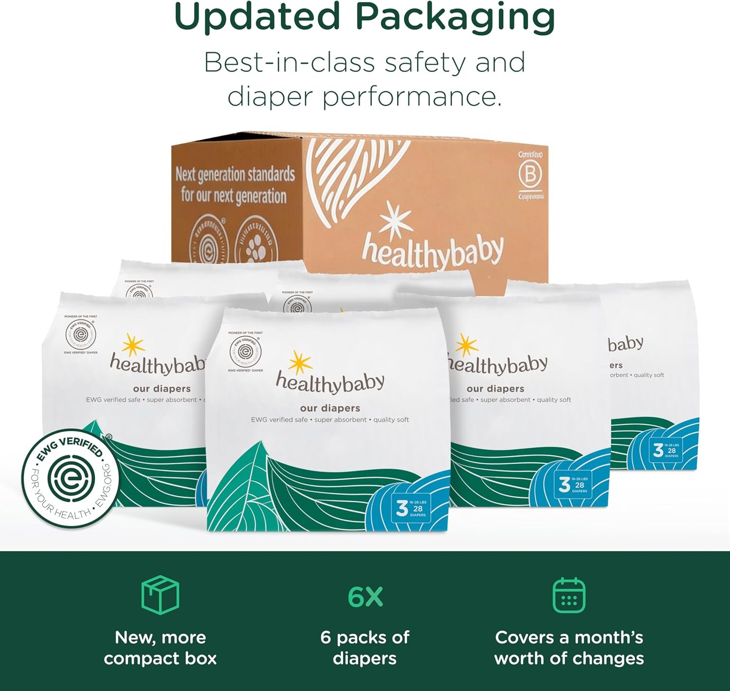 Our Diapers | The First EWG Verified & Microbiome-Friendly Diaper | Size 3 (16-28 lbs) 168 Count | 12-Hour Leak Protection | Made with Organic Cotton & Plant-Derived Materials | Totally Chlorine Free - Image 7