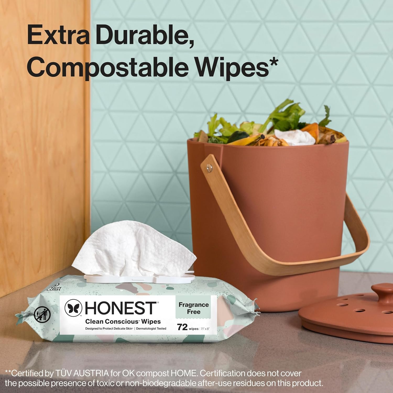 The Honest Company Baby Wipes for Sensitive Skin, Hypoallergenic, Fragrance-Free, Multi-Use, Geo Mood Design, 576 Count (8 Packs of 72) - Image 5