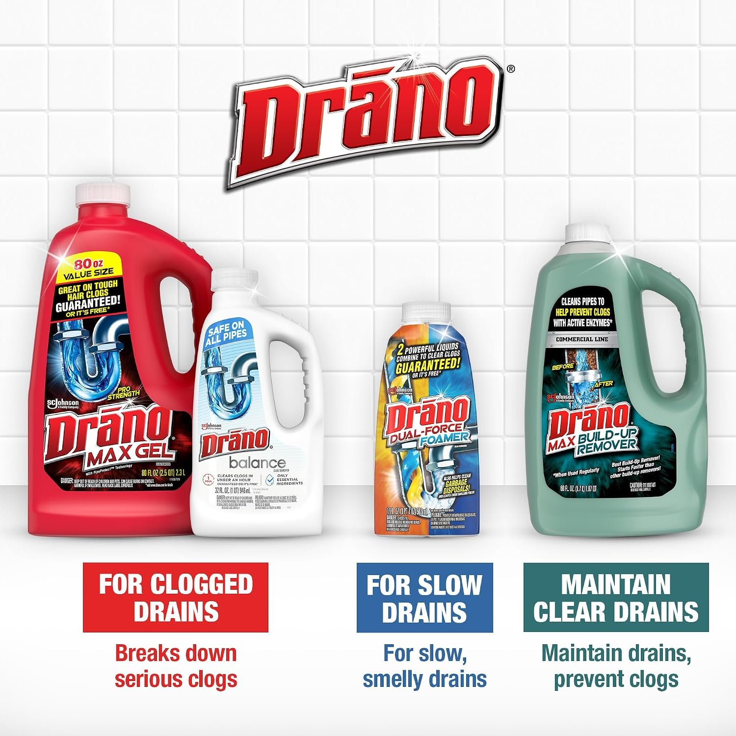 Drano Balance Drain Clog Remover and Cleaner, Non-Corrosive Formula, Safe on All Pipes and Septic Tanks, Formulated Using Only Essential Ingredients, 32 Fl Oz - Image 9