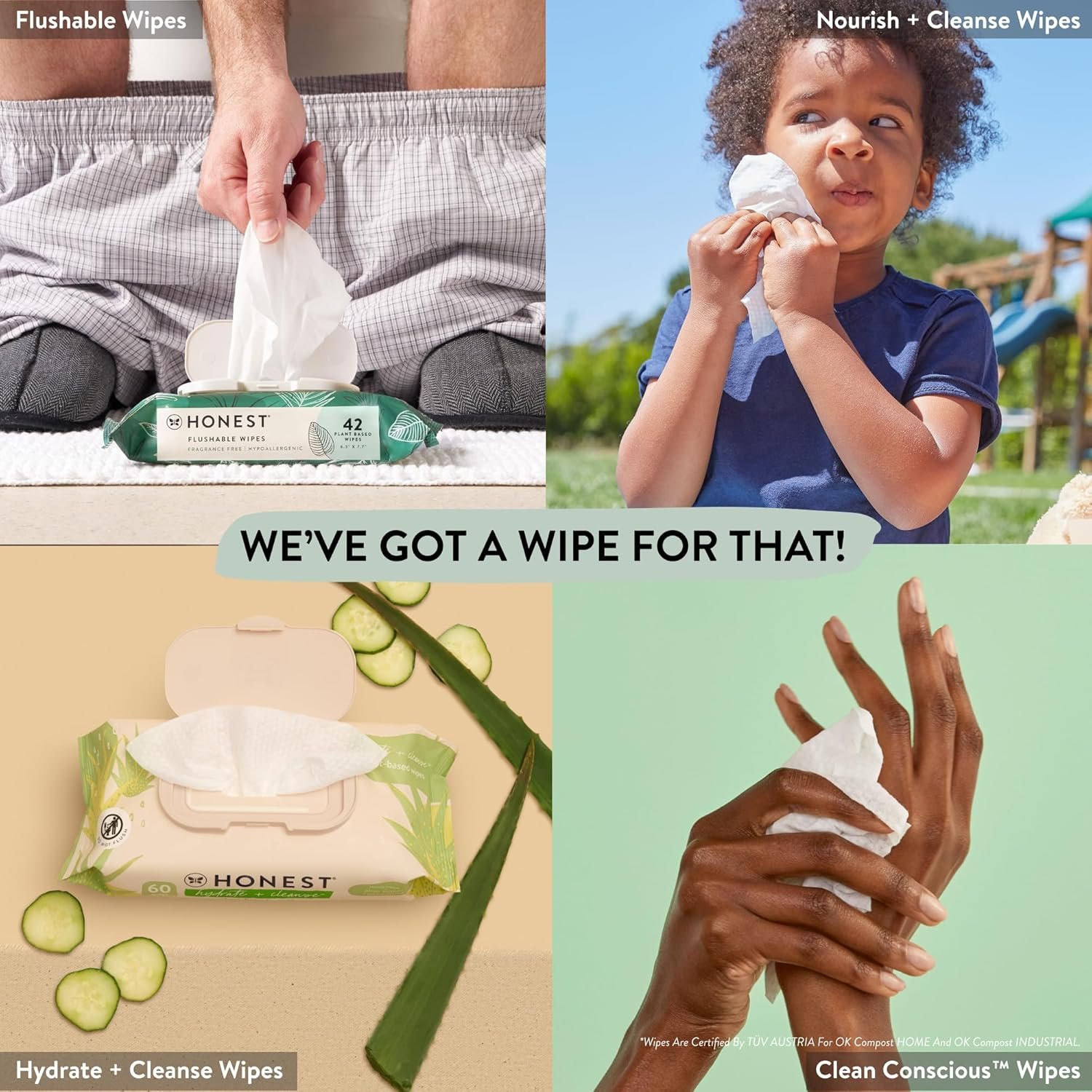 The Honest Company Hypoallergenic Multi-Use Baby Wipes for Sensitive Baby Skin, Terrazzo, 36 Count - Image 5