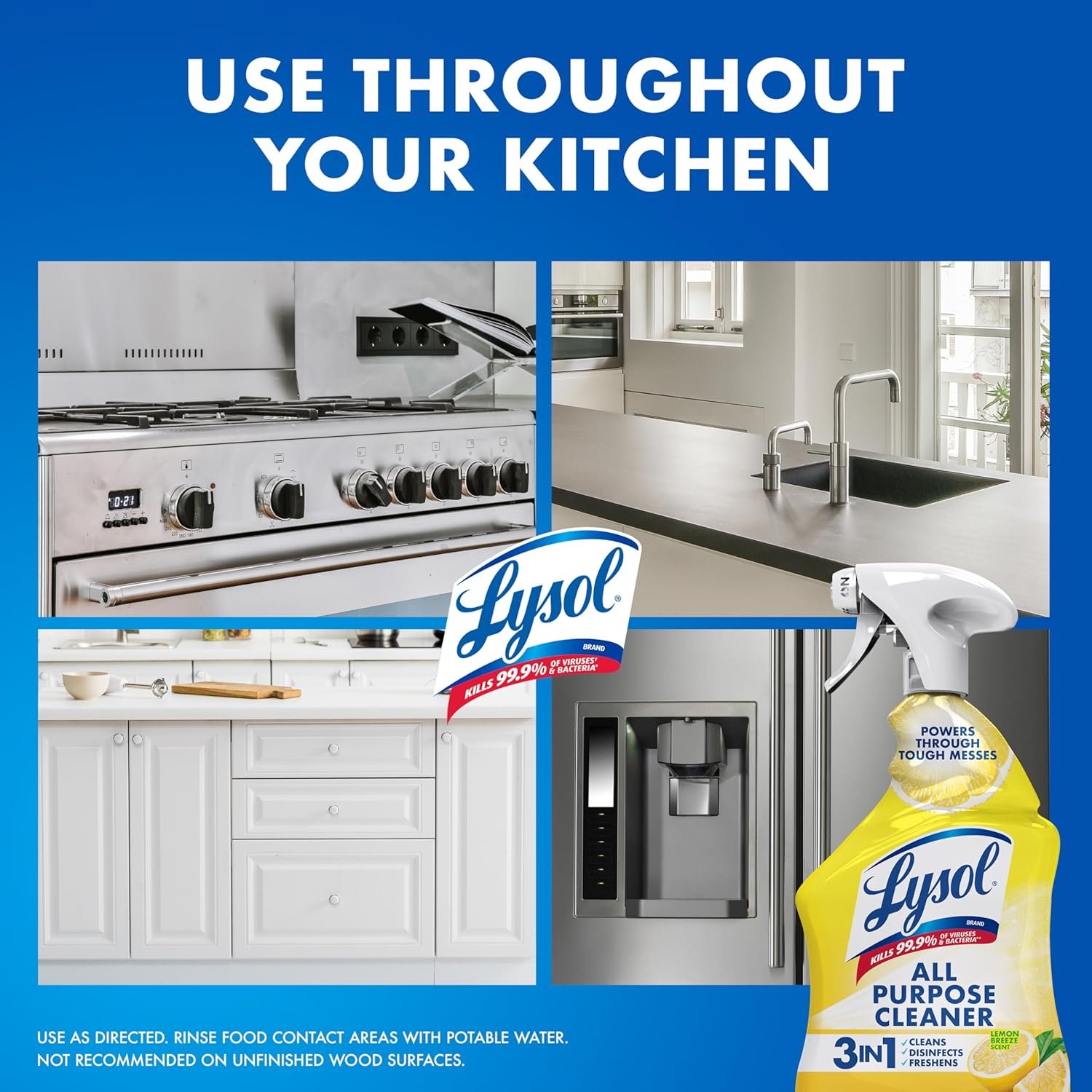 Lysol All Purpose Cleaner Spray, Multi-Purpose Disinfecting Spray, Kitchen & Bathroom Cleaner, Lemon Breeze Scent, 32 Fl Oz - Image 7