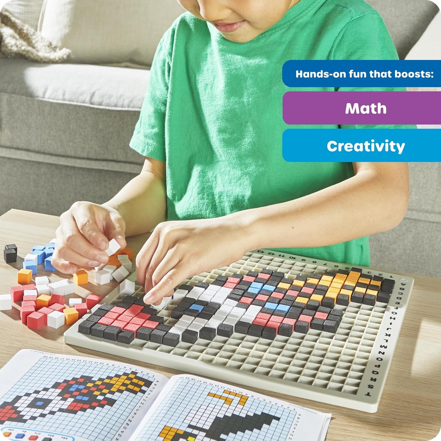 Learning Resources STEM Explorers Pixel Art Pro - Critical Thinking, Math Manipulatives, Problem Solving Skills, Pattern Blocks, Brain Games, Montessori, Fine Motor Skills, Gifts for Boys and Girls - Image 5