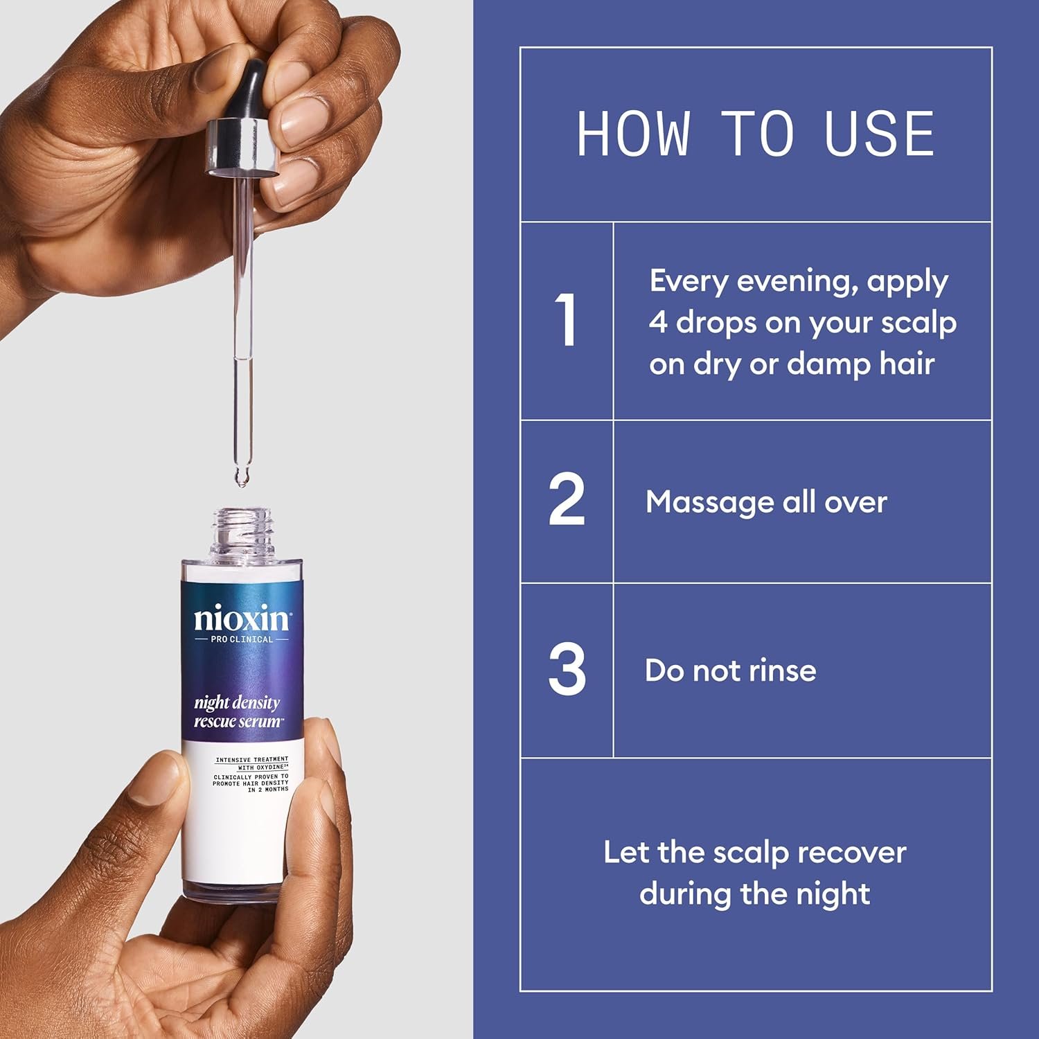 Nioxin Hair Thickening Serum | Night Density Rescue Serum | Density Defend Diamax Advanced | For Thicker, Fuller-Looking Hair | Against Breakage - Image 5
