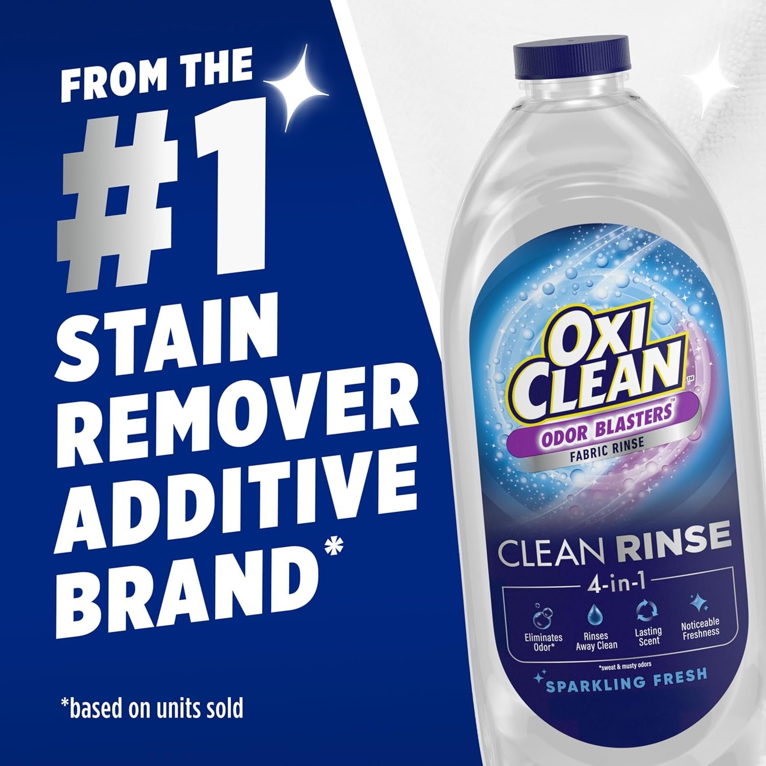 OxiClean Odor Blasters Fabric Rinse, 4-in-1 Clean Rinse Formula, Laundry Additive and Odor Eliminator for Sweat and Musty Odors, Sparkling Fresh Scent, 50 fl oz - Image 9